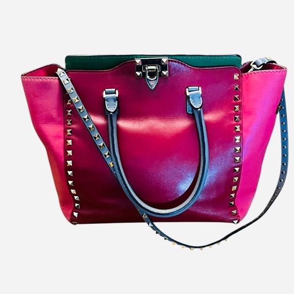 Valentino Garavani Rockstud Multicolor Medium Tote | Leather | Color Block - Picture 2 of 16
